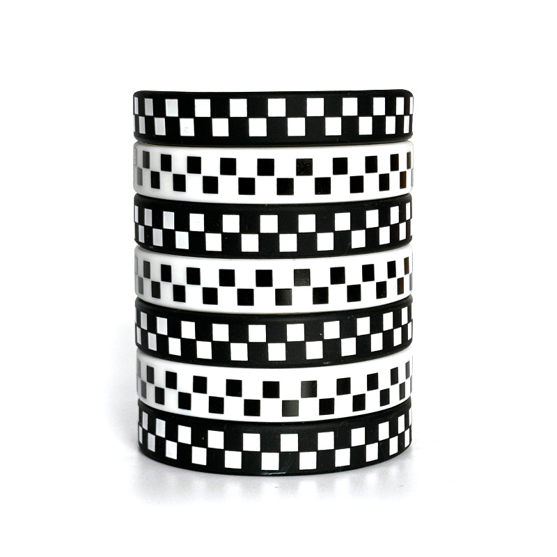 Cross-border Classic Black and White Plaid Bracelet Grid Bracelet Race Flag Bracelet Racing Sports Bracelet