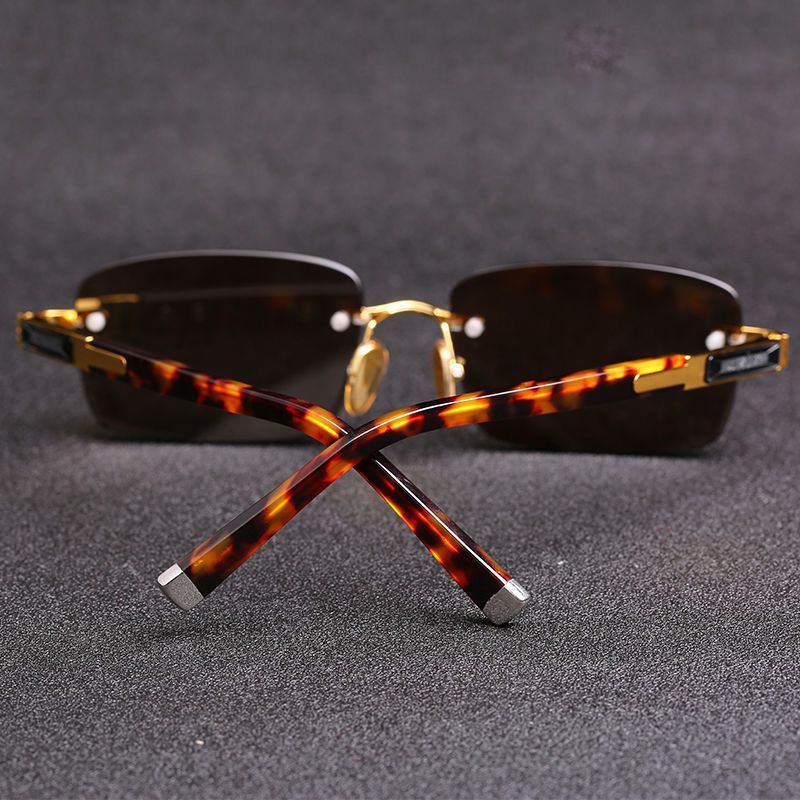 Crystal glasses men's imitation crystal high-end rimless stone sunglasses cool eye protection men's stone mirror explosive wholesale