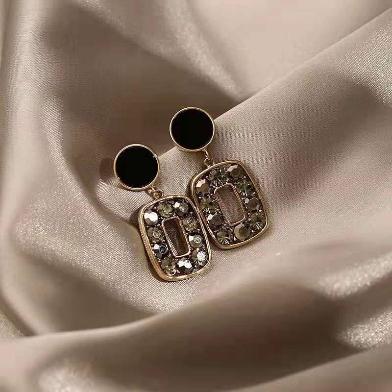 s925 Silver Needle Retro Hong Kong Style Earrings 2021 New Fashionable Korean Elegant Earrings Earrings Internet Celebrity Earrings for Women