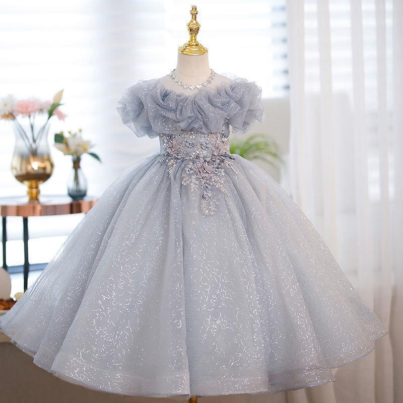 Children's formal dress princess skirt high-end piano performance performance dress for girls child little host birthday party long evening gown