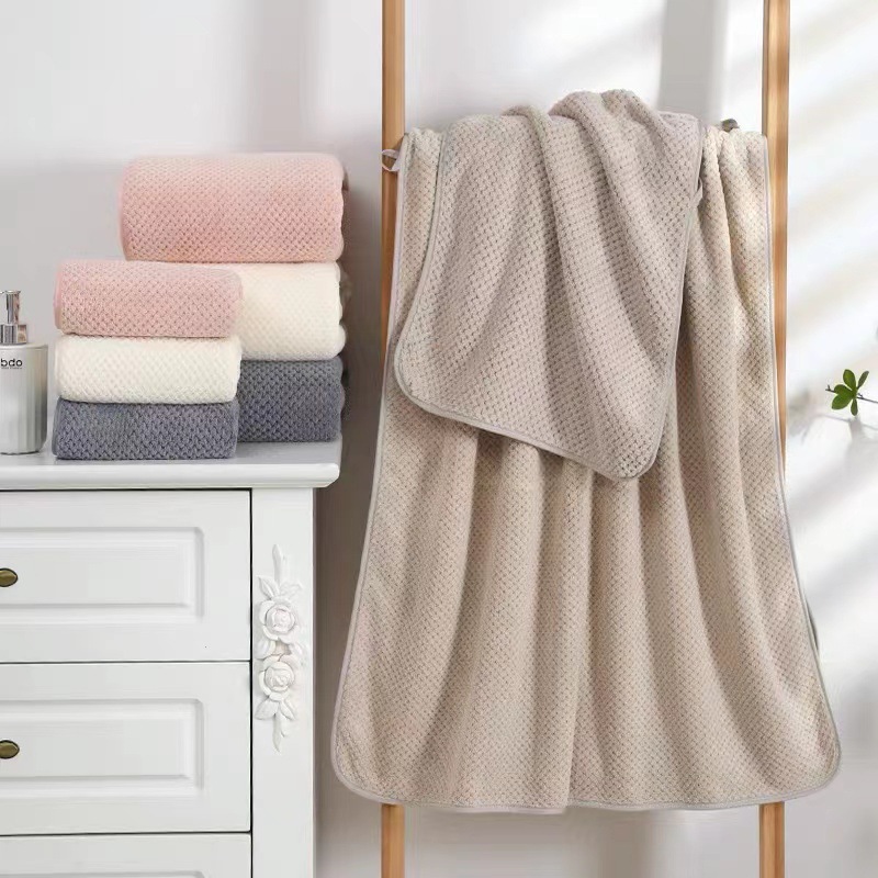 Soft pineapple Plaid coral velvet towel bath towel edging fashion soft skin-friendly home face towel plush