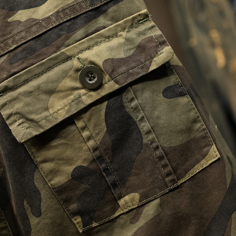 Stretch Camouflage Covers Men's Straight Multi-Pocket Youth Military Pants Special Forces Security Durable Wear-Resistant Work Pants