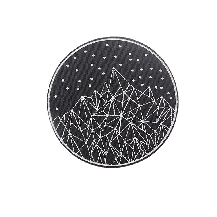 Washable iron-free black self-adhesive embroidery badge cloth paste down jacket patch to decorate holes (1)
