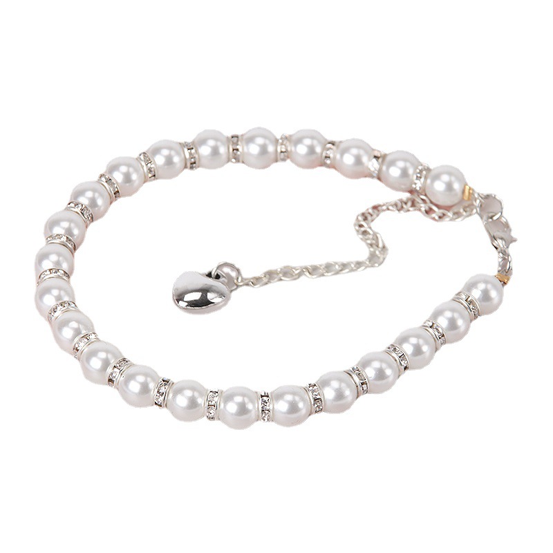 Equipped with installation material high heels anti-drop heel lace shoes around the ankle no-drop pearl anti-heel chain
