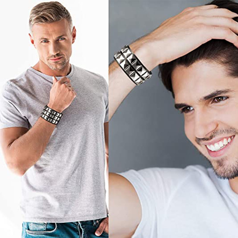Bracciale Rivetto Unisex Rivetto Bracciale Quadrato Perline Moda Casual Punk Bracciale Decorazione Esplosioni Transfrontaliere_voghion.com