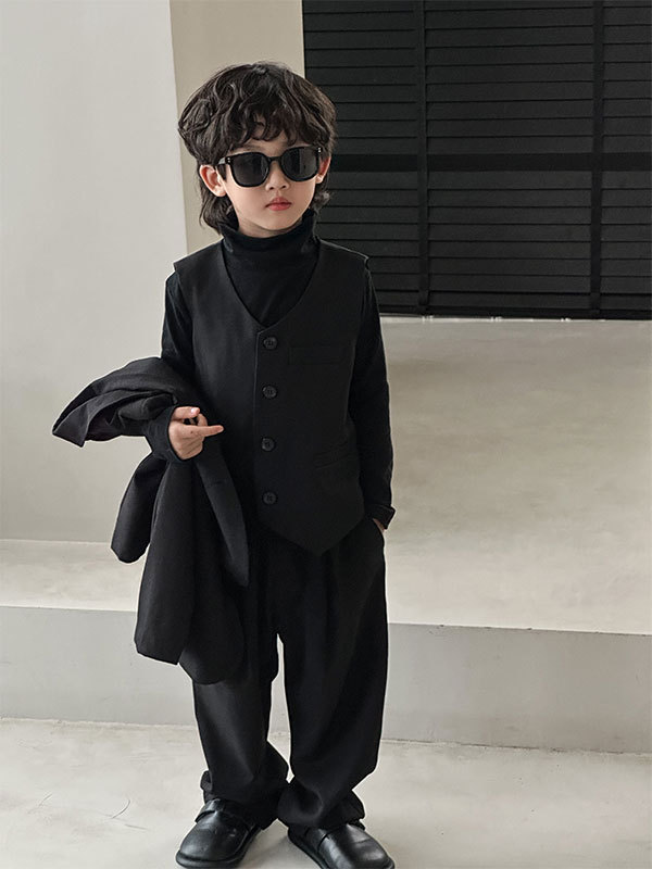 Boys suit British style spring and autumn new children Korean style handsome dress small suit one piece drop shipping