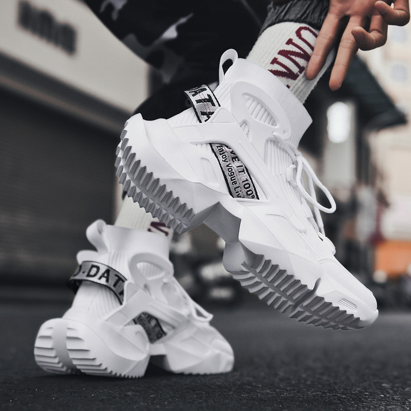 Large Size Men's Shoes Summer Breathable Thin 2022 Running Sports Mesh Height Increasing Blade Shoes ins Trendy