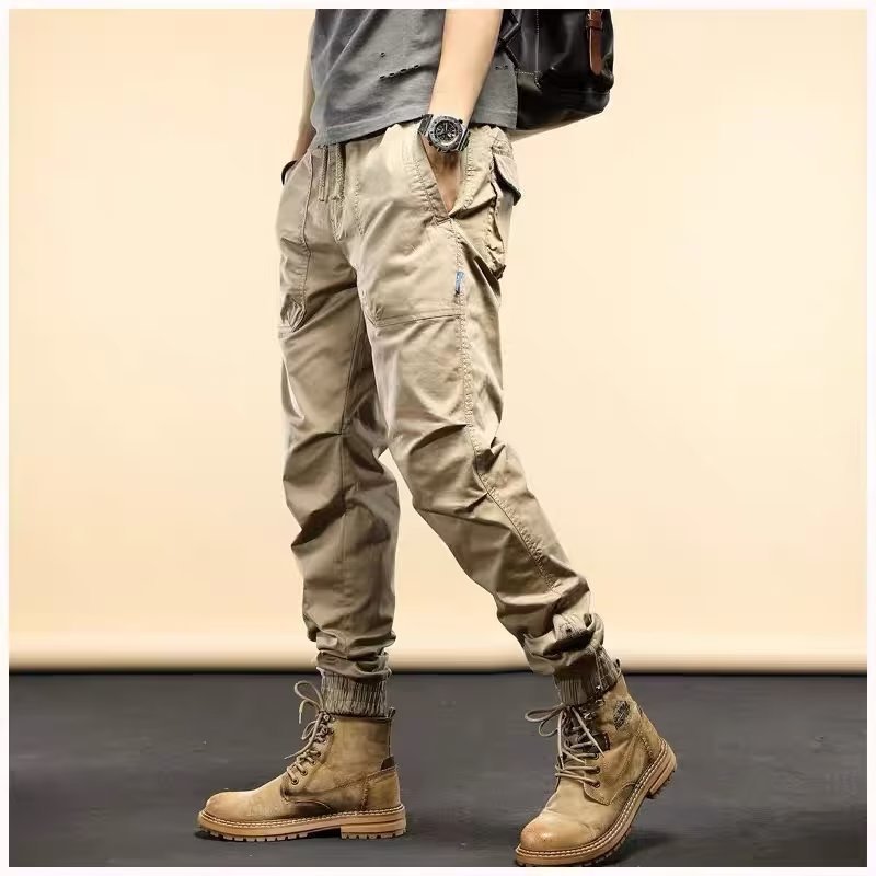 Cross-border one-piece delivery American khaki overalls men's 2022 Spring and Autumn new trendy men's casual pants wide