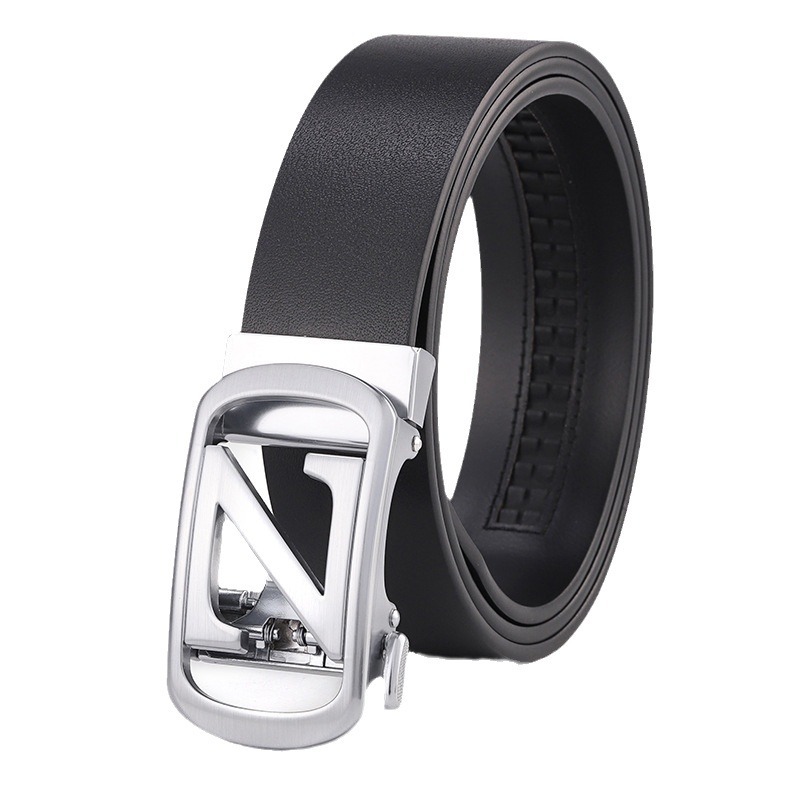 High-end Business Belt Belt Men's Top Layer Cowhide High-end Fashion Trendy Men's Automatic Buckle Belt Men's Genuine Leather
