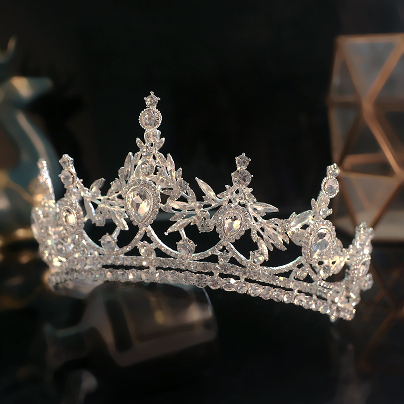 2022 Bridal Crown Headwear Super Fairy Style Diamond-studded Wedding Accessories Cross-border European and American Crystal Crown Wedding Headwear