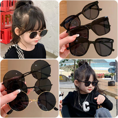 Children's UV-proof black sunglasses boys and girls new glasses baby boys and girls sunglasses glasses