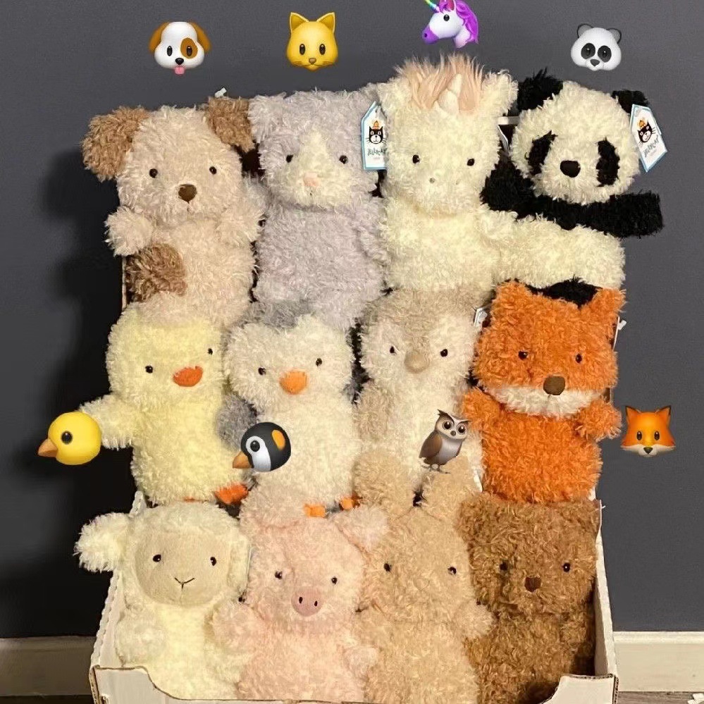 British Little Curly Small Animal Series Cartoon Piggy Doll Plush Toy Children's Soothing Doll Gift