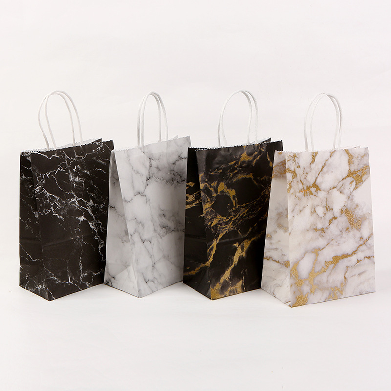 Kraft Paper Marble Series Creative Handbag Take-out Bags Clothing Shopping Kraft Paper Bag Gift Bag