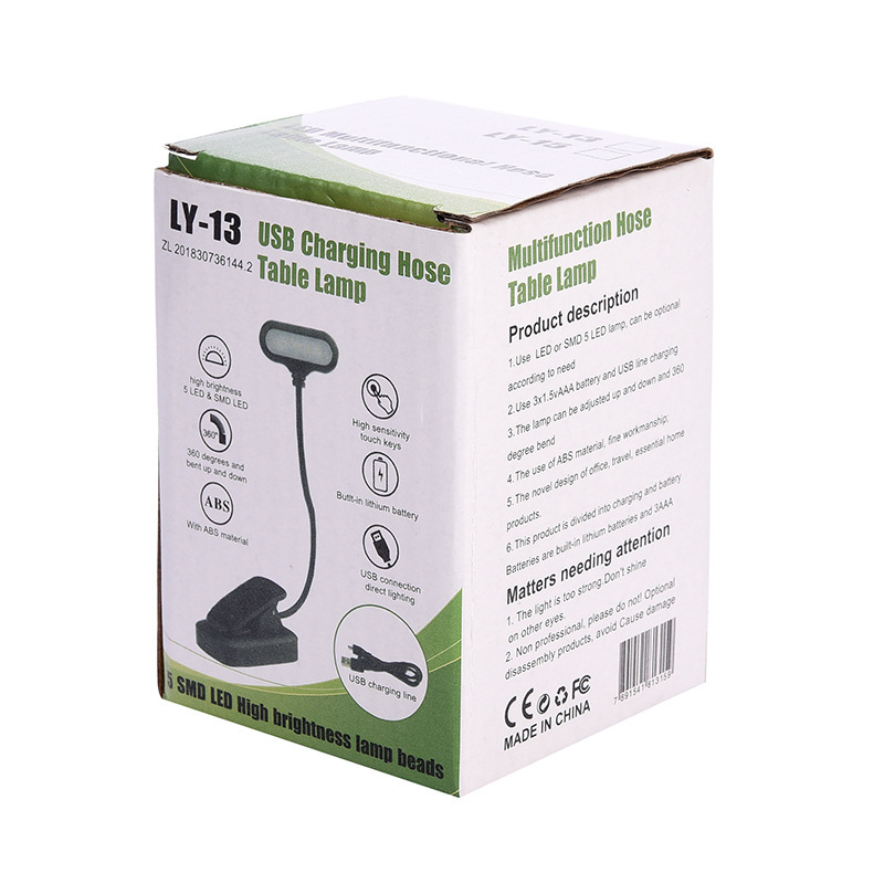 LED dimming hose small desk lamp mini book Clip lamp USB charging eye protection reading desk lamp