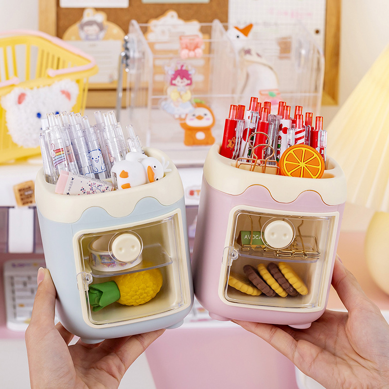 文房具入学プレゼントデスクトップクリエイティブアニメ豚筆筒収納ケースdiyかわいい筆桶小学生賞品|undefined