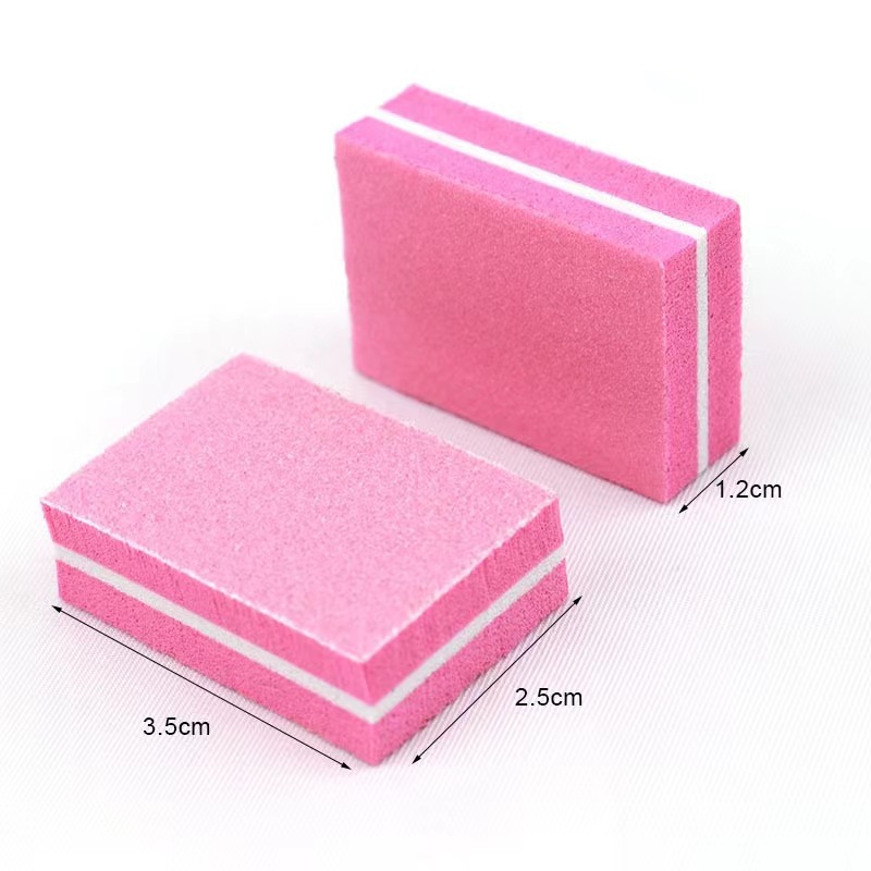 Nail art mini sponge block washable high elastic sponge nail file two-sided repair type double-sided color tofu block rub