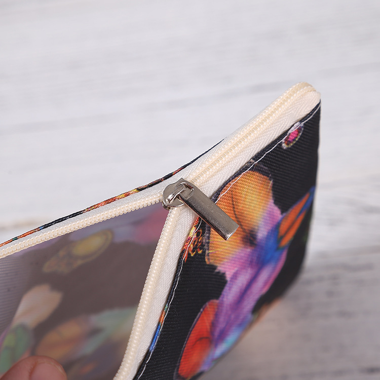 Canvas pencil case wholesale creative logo portable zipper cotton bag manufacturers printed Korean blank advertising storage bag