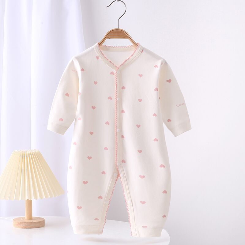 Spring pure cotton boneless baby conjoined Khai newborn baby boys and girls 0-1 year old baby Khai climbing suit