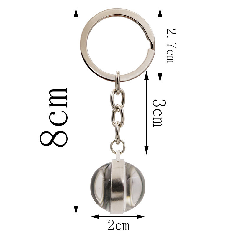 12星座夜光钥匙扣男女学生情侣双面玻璃球包包挂件钥匙链生日礼物