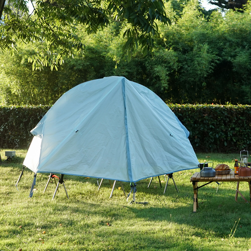 Outdoor ground tent single camping folding bed portable aluminum alloy mosquito net windproof UV resistant fishing tent