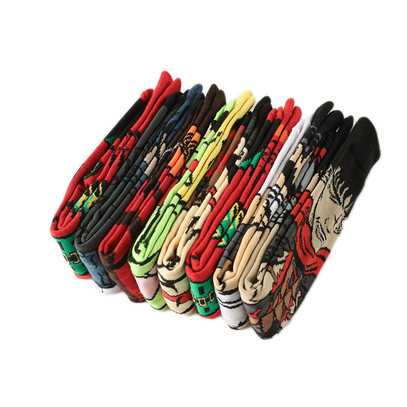 New Male Clown Cartoon Men's Socks Cross-border Source Female Cartoon Socks Personality Trend Skate Socks Factory Socks