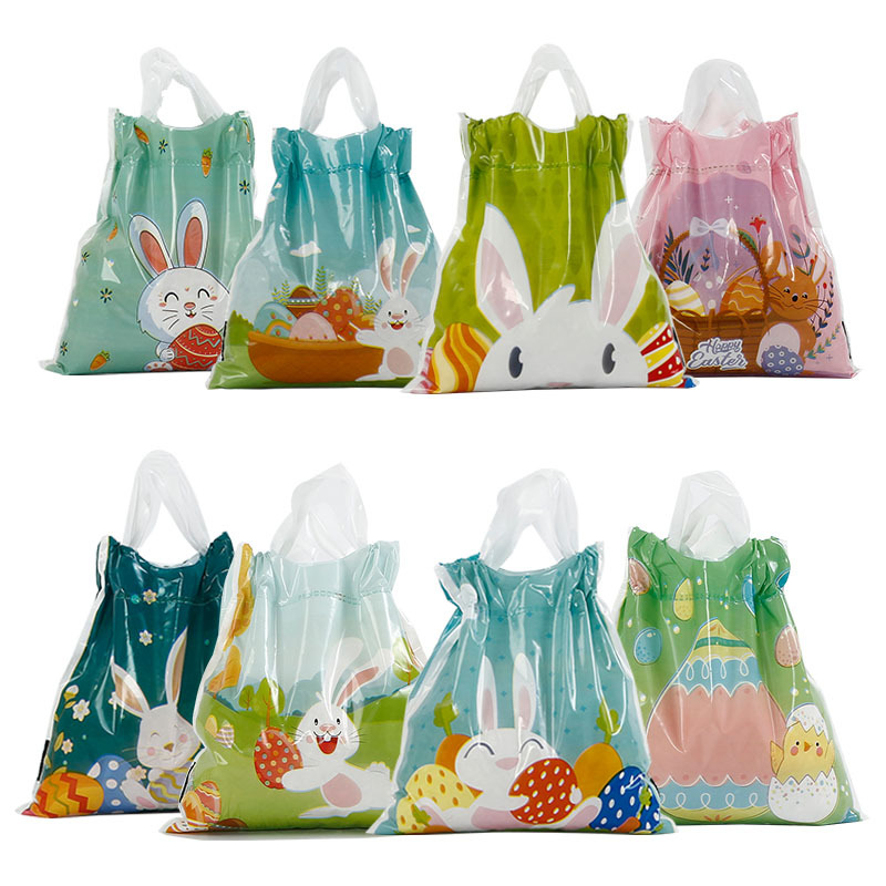 Easter Drawstring Gift Bag Party Party Bunny Egg Gift Bag Packaging Cartoon Color Drawstring Gift