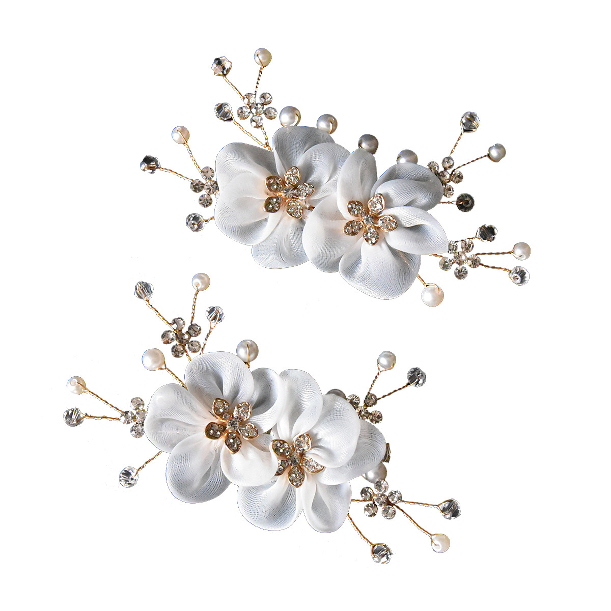 Bride Wedding Shoes Handmade Pearl Decoration Pearl Flower Shoe Buckle Diamond Shoe Flower European and American Style Cross Border Shoe Flower