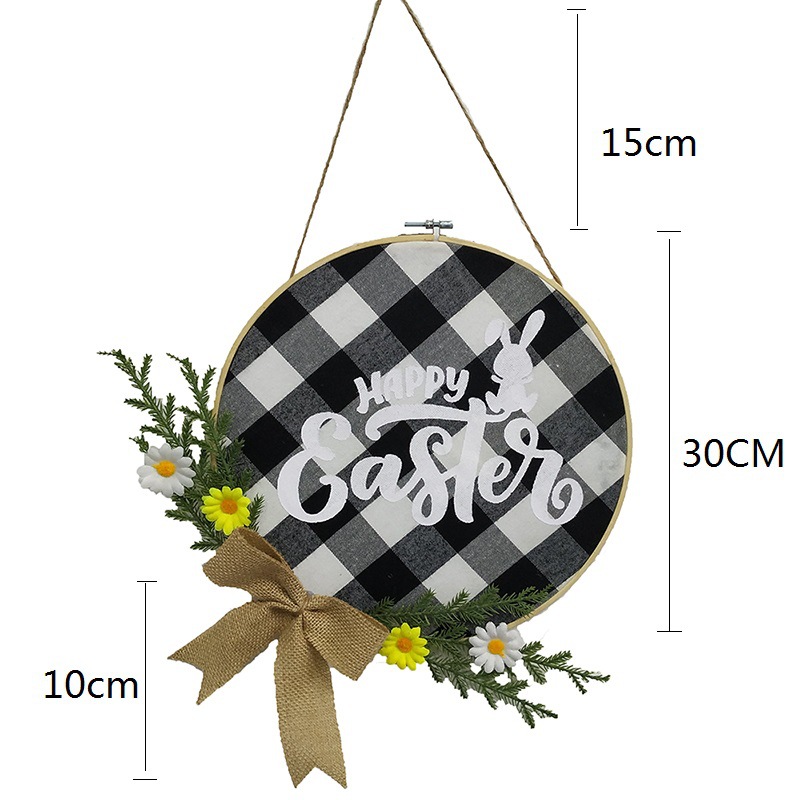 廠家家居裝飾用品 復活節花環 30CMwelcome門掛件 木板歡迎牌