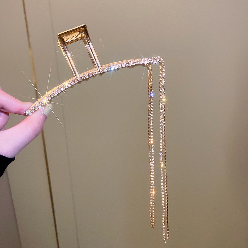 Tassel Grab Clip Women's Head Hairpin 2022 New Summer Internet Celebrity High Sense Large Shark Clip Headwear_voghion.com