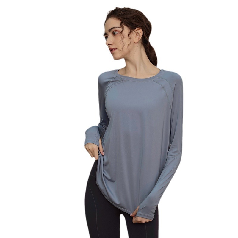 Loose Quick-drying Sports Top Women's Long-sleeved T-shirt Yoga Clothes Breathable Running Fitness Clothes Slimming Fitness Clothes