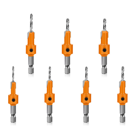 Hexagonal handle woodworking drill countersunk head drill hidden screw hole double blade punching countersunk hole drill high speed steel woodworking drill