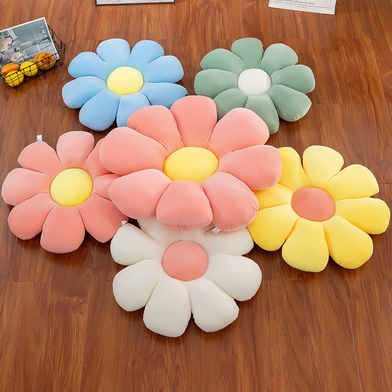 Cross-border daisy flower cushion flower plush pillow seat cushion plush nap pillow backrest pillow