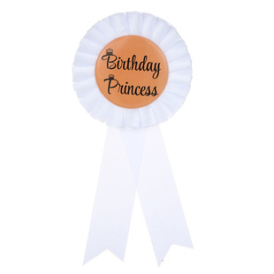 Hot Sale Blue Tinplate birthday Party birthday princess Badge Corsage Girl princess Badge