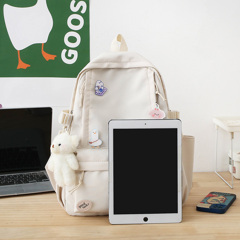 Backpack Lightweight Girls' Large Capacity Fresh Sweet Casual Fashionable Backpack Korean-style Ins Schoolbag for Primary and Secondary School Students