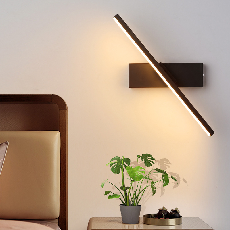 led wall lamp, modern light luxury living room 2023 household linear strip aluminum lighting 330 degree rotating runway light