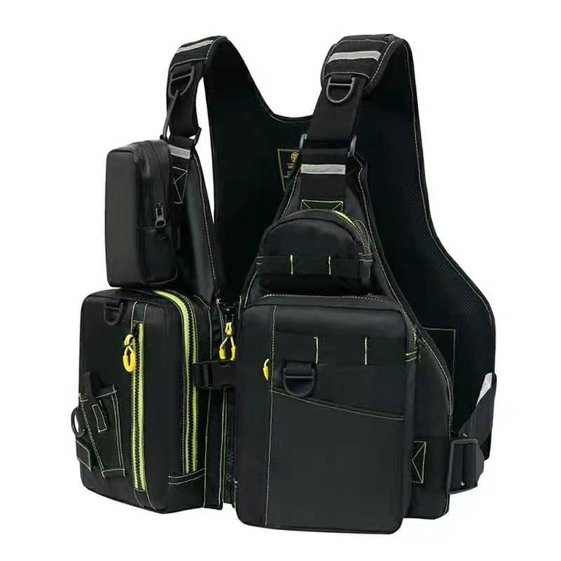 Jarist Life Jacket Large Buoyancy Adult Outdoor Fishing Lifesaving Vest Multi-Pocket Fishing Buoyancy Vest