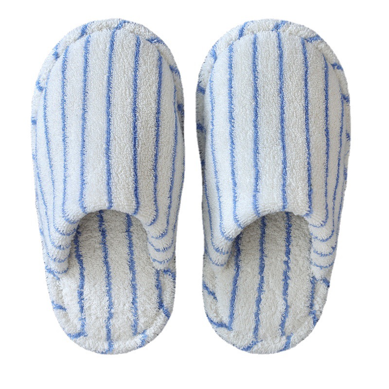 Cotton Terry slippers average size men's and women's cotton home slippers hotel non-slip simple striped slippers