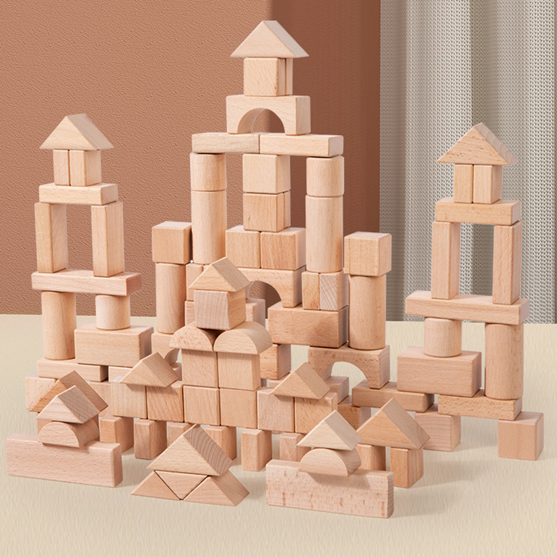 Log non-lacquered building block large particle barreled desktop wood construction area solid wooden toy kindergarten patchwork material