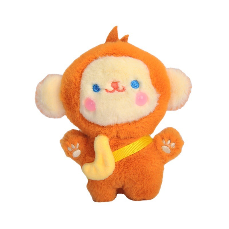 かわいい創意的なリュックサックの掛け物のプレゼントのサルのキーはぬいぐるみのバナナのサルの人形の車のキーチェーンの女性を掛けます。|undefined