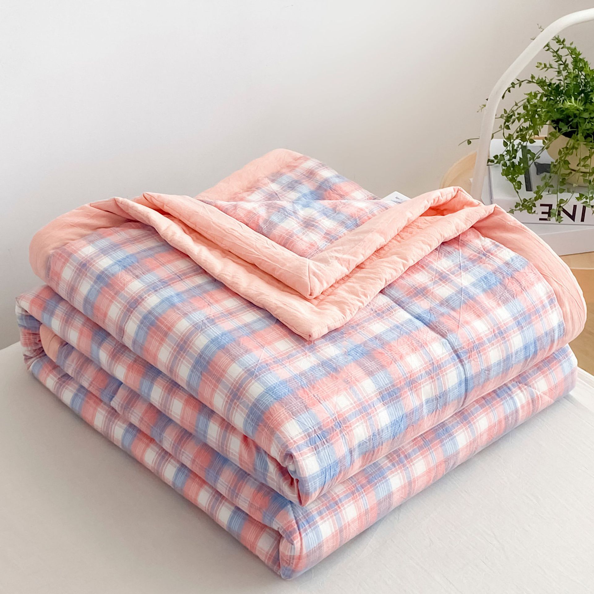 Pure Cotton Summer Quilt Washed Cotton Air-conditioning Quilt 100 Pure Cotton Summer Quilt Student Dormitory Double Thin Quilt Children's Summer Quilt