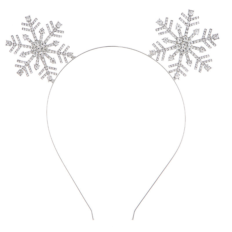 European and American alloy crystal headdress hair accessories Christmas antler headband Merry Christmas snowflake headband