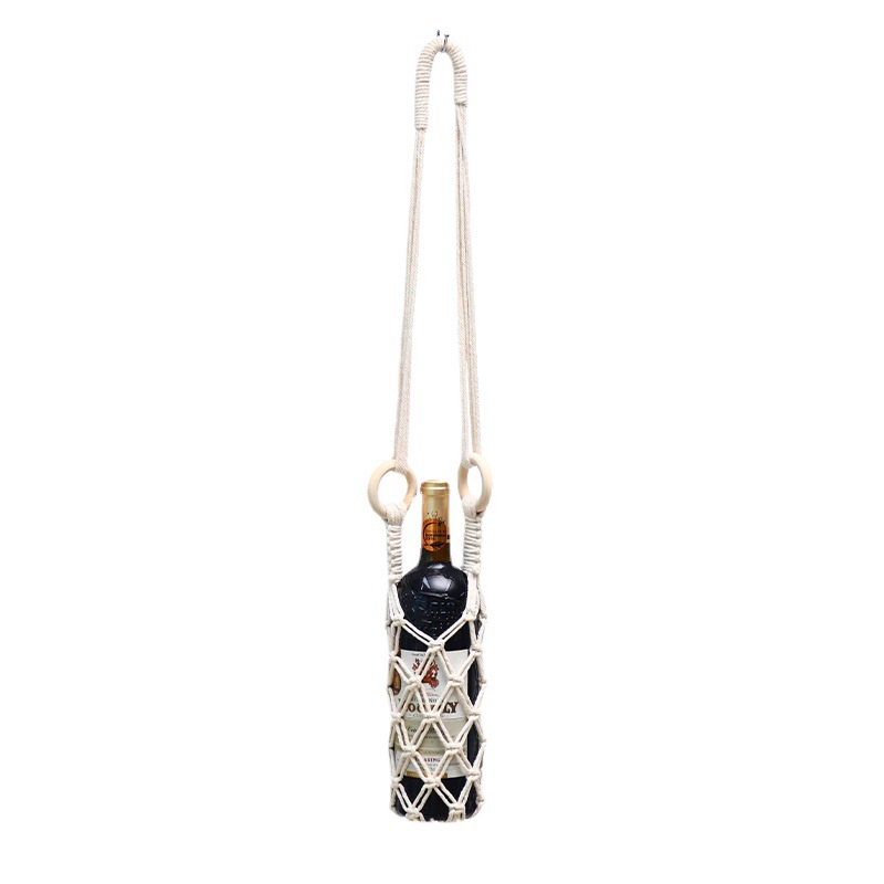 Wine pocket cross-border furniture red wine pendant diy cotton rope hanging rope wine Net pocket cotton rope woven simple decoration