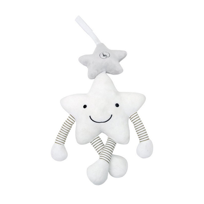 BBSKY baby bed hanging white five-star music Bell pendant cloud rattle car hanging baby plush toy
