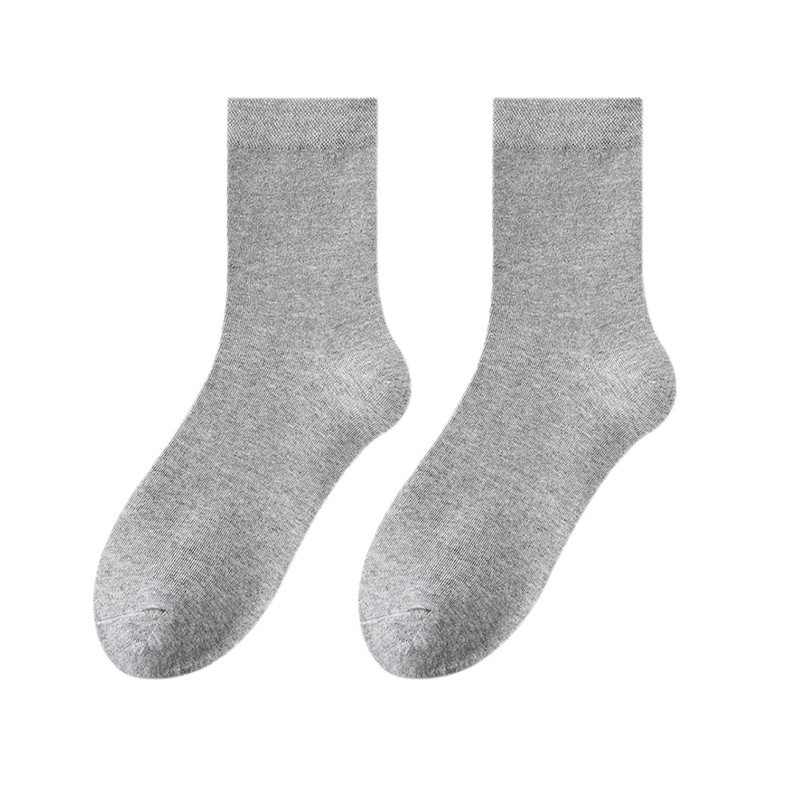 Socks men and women Black White gray solid color mid-length spring and autumn business casual breathable all-match simple sports socks