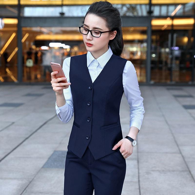 2024 Korean style women's vest spring and autumn short professional suit vest small vest slim slimming workwear jacket waistcoat