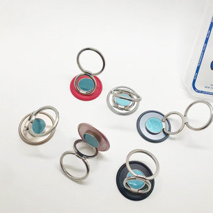 Car mobile phone bracket round magic ring mobile phone bracket metal folding ring buckle paste portable lazy bracket
