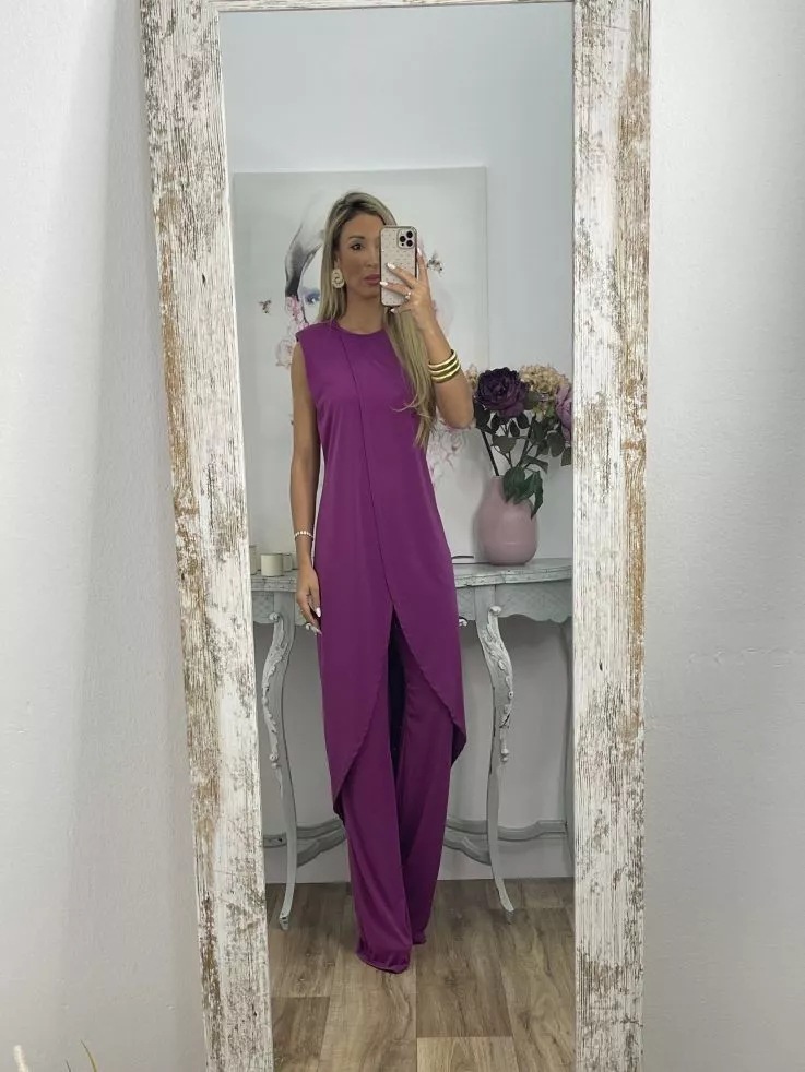 2023 European and American Summer New Casual Sleeveless Loose Round Neck Pants Two-piece Set for Women