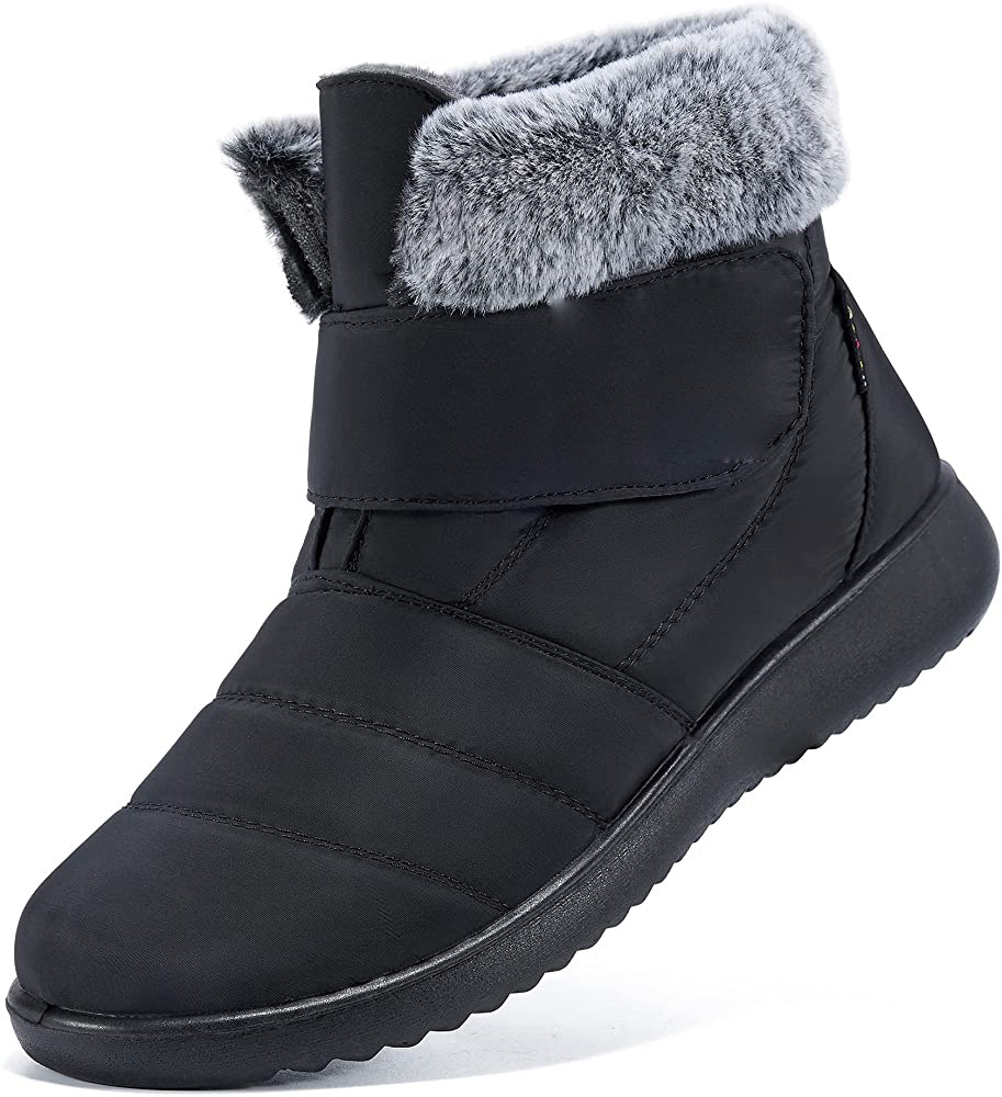 Fall/Winter 2023 New Cross-border Snow Boots Women's Medium Thick Plush Waterproof Cotton Shoes Velcro Cotton Boots Large Size 43