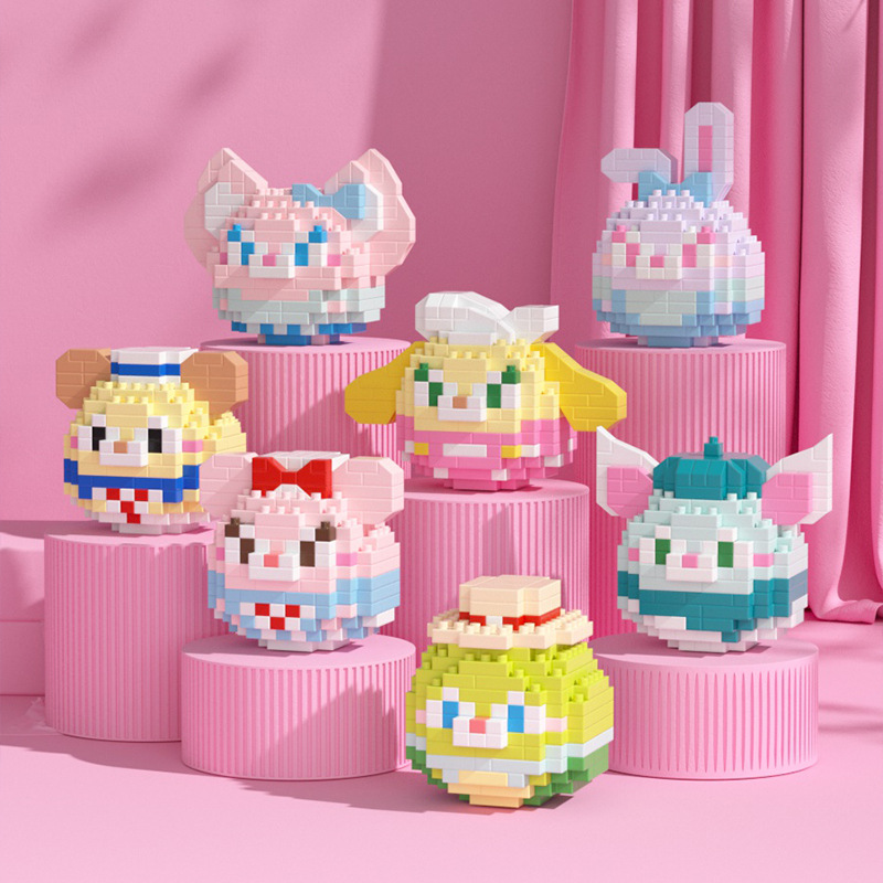 Cartoon girl puzzle assembled tiny particles building blocks toys for students training class gifts birthday gifts wholesale