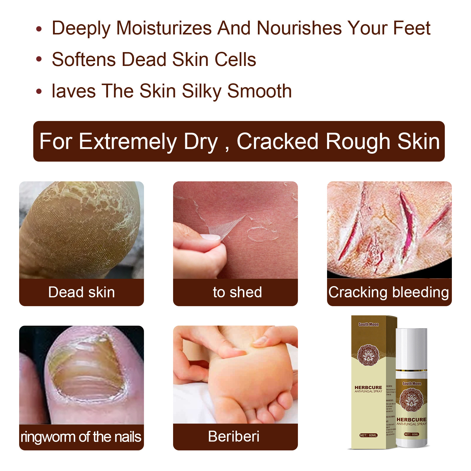 South Moon herbal foot spray foot sweat anti-odor spray dehumidification spray foot odor care spray